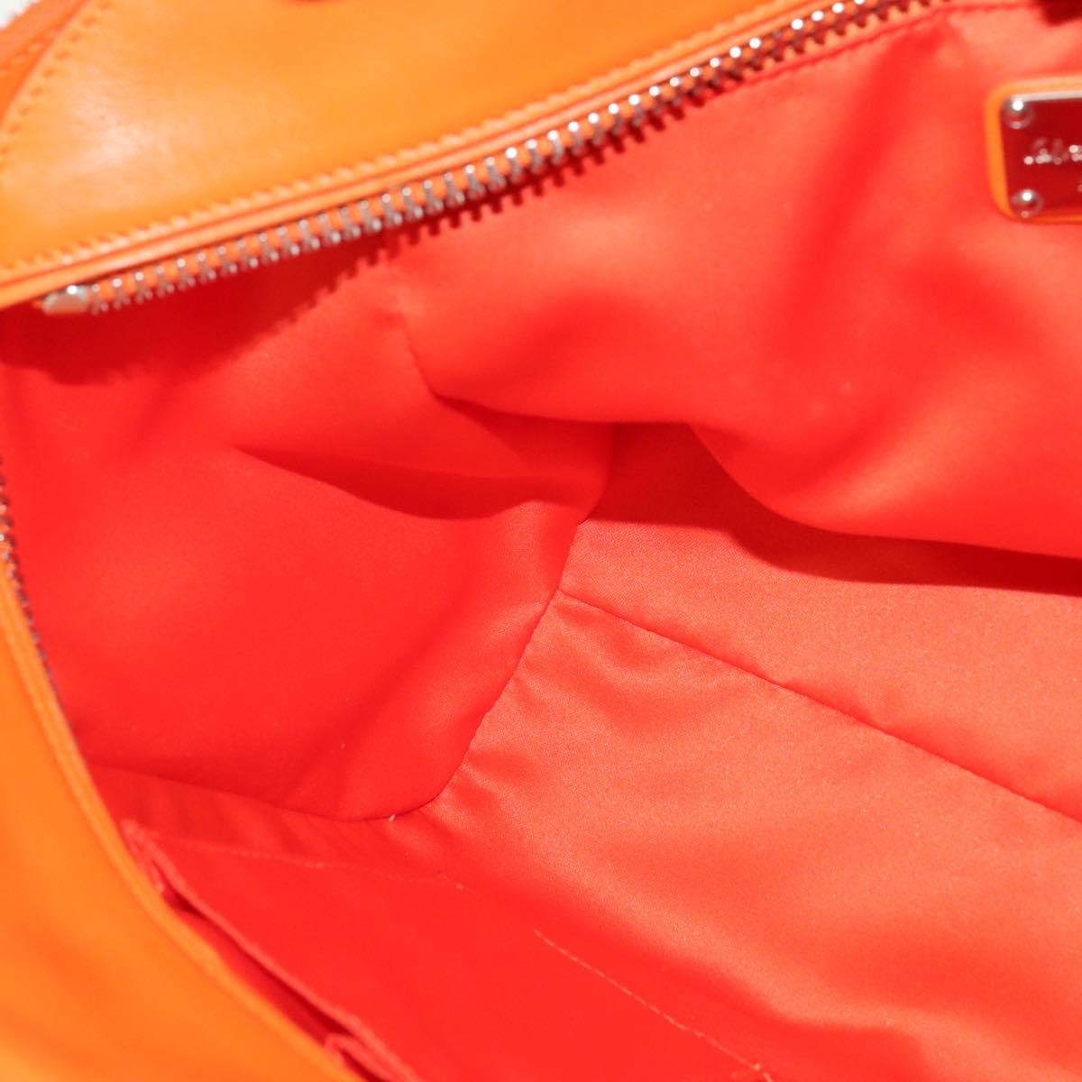 Salvatore Ferragamo Gancini handbag Canvas and Leather, ORANGE, CANVAS, Handbag