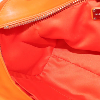 Salvatore Ferragamo Gancini handbag Canvas and Leather, ORANGE, CANVAS, Handbag