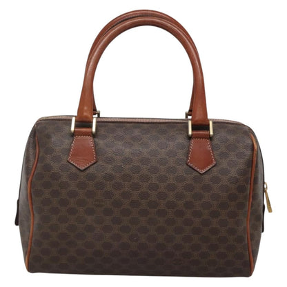 Celine Macadam Handbag Macadam with leather, BROWN, CANVAS, Handbag