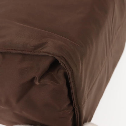 Prada Metal Handles Tote Tessuto, BROWN, NYLON, Handbag