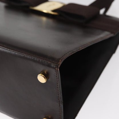 Salvatore Ferragamo Convertible Vara Bow Tote Leather, BROWN, LEATHER, Handbag