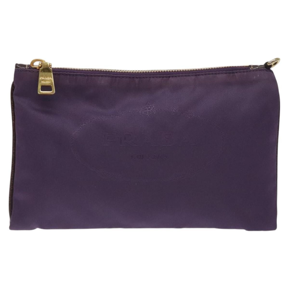 Prada Zip Pouch Tessuto, PURPLE, NYLON, Clutche & pouche