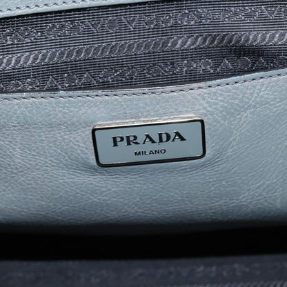 Prada Twin Pocket Lock Flap Tote Glace Calf, GRAY, LEATHER, Tote bag