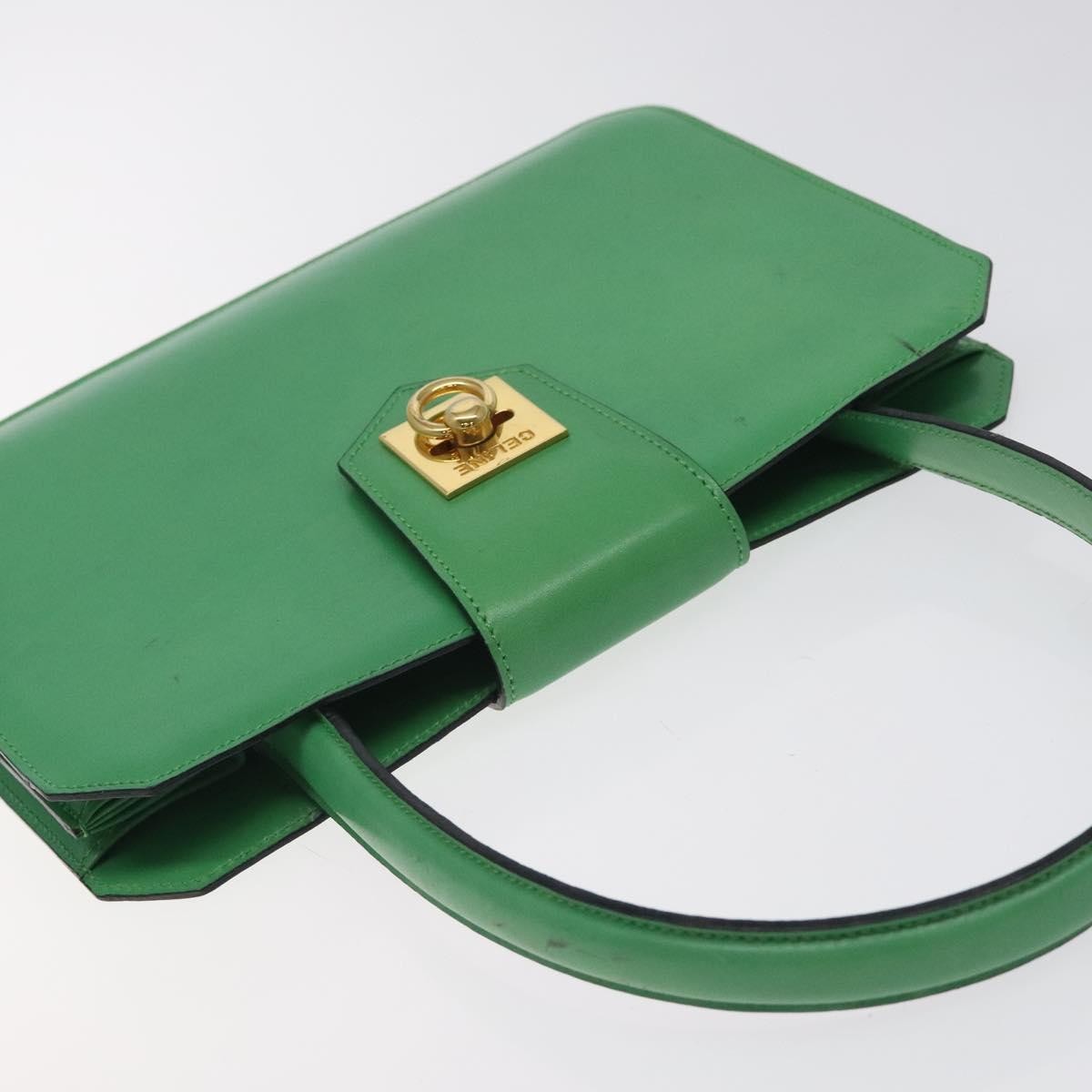 Celine Handbag Leather, GREEN, LEATHER, Handbag
