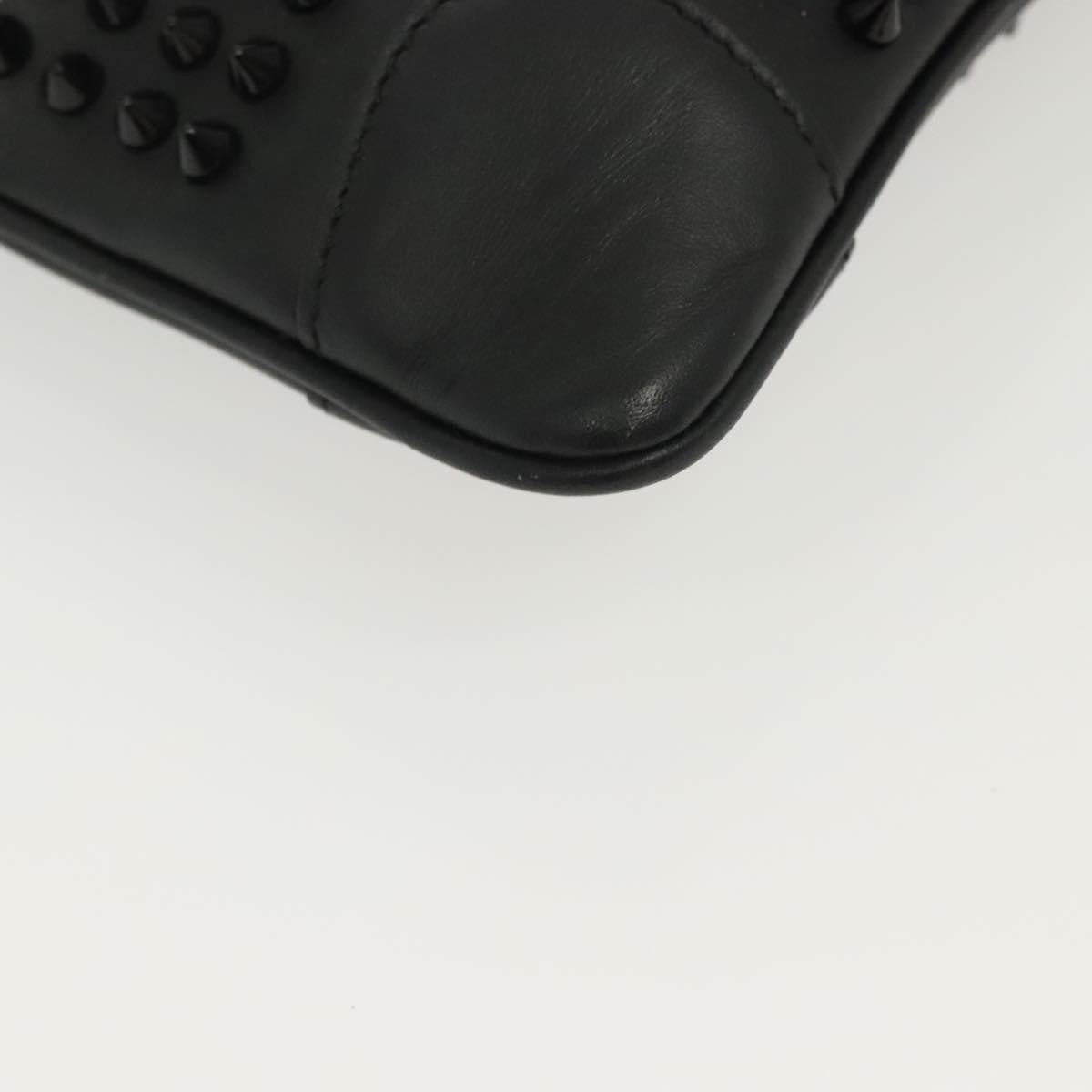 Christian Louboutin Loubiclutch Spiked Leather, BLACK, LEATHER, Shoulder bag