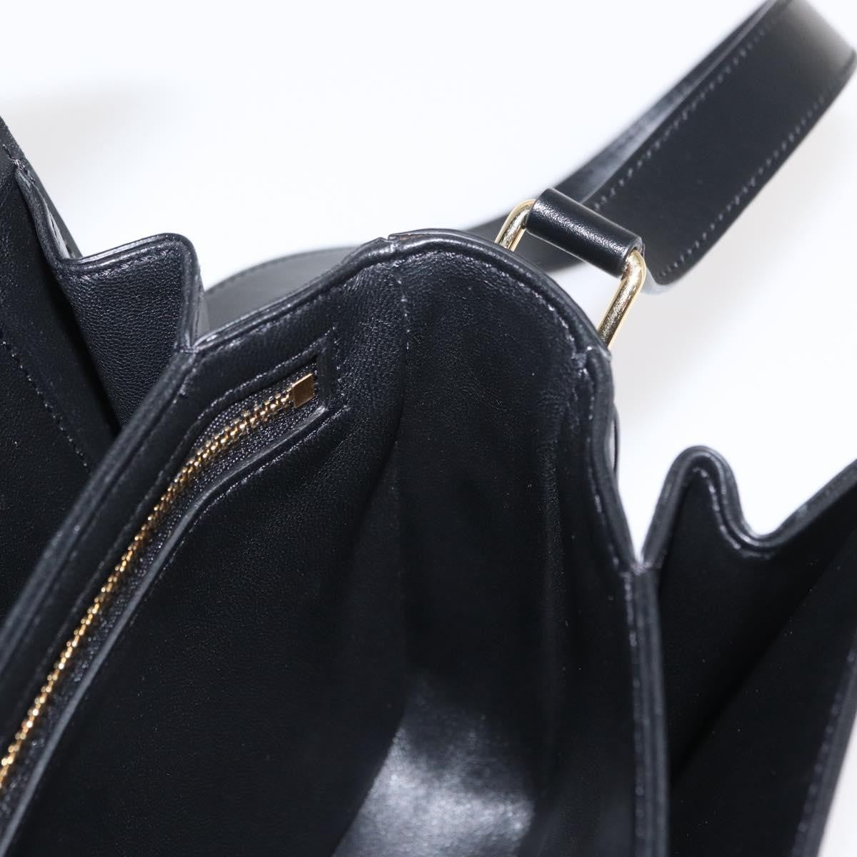 Celine Triomphe Shoulder Bag Canvas with Leather, BLACK, LEATHER, Shoulder bag