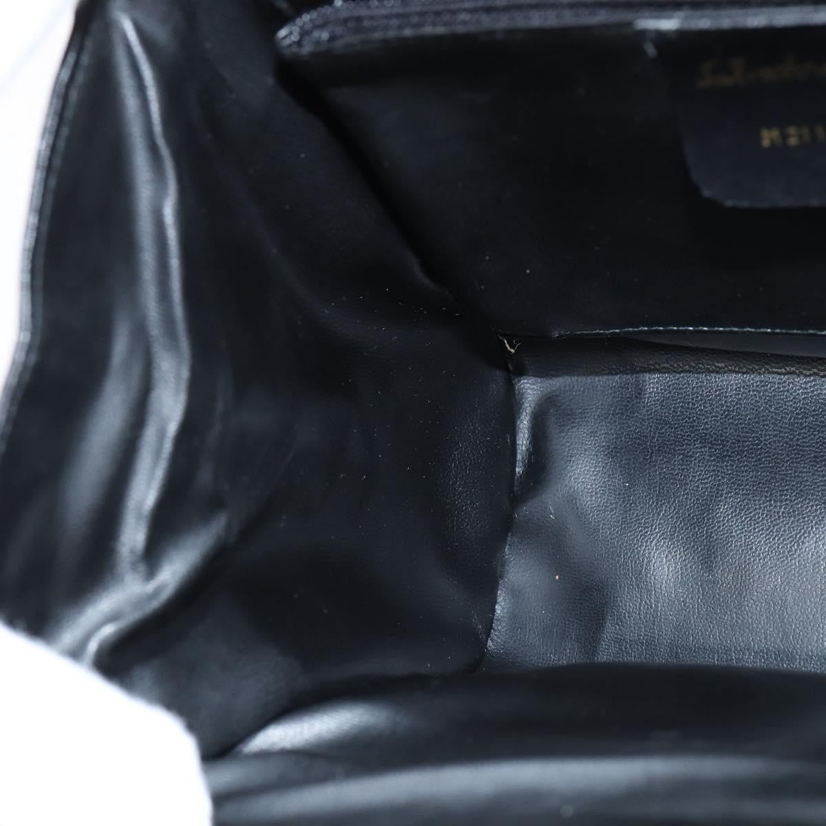 Salvatore Ferragamo Chain Flap Shoulder Bag Leather, BLACK, LEATHER, Shoulder bag