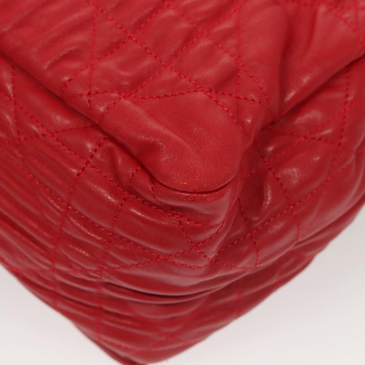 Christian Dior Delidior Chain Shoulder Bag Cannage Quilt Leather, RED, LEATHER, Shoulder bag