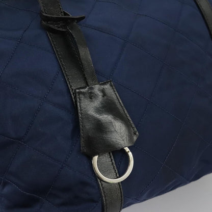 Prada Chain Shoulder Bag Quilted Tessuto, NAVY, NYLON, Shoulder bag