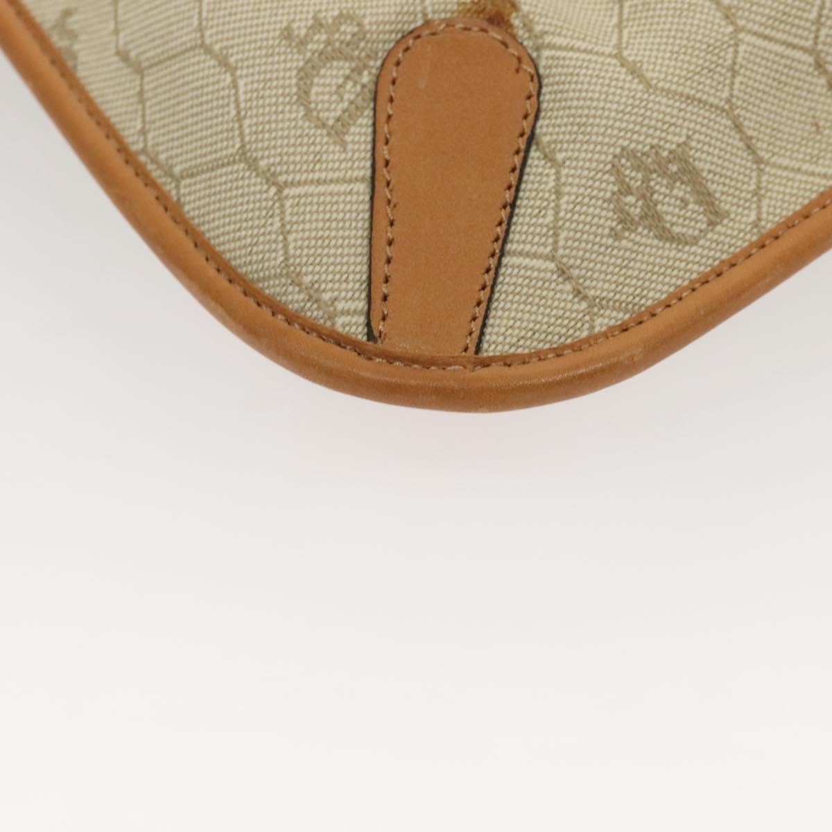Christian Dior Vintage Honeycomb Shoulder Bag Canvas and Leather, BEIGE, CANVAS, Shoulder bag