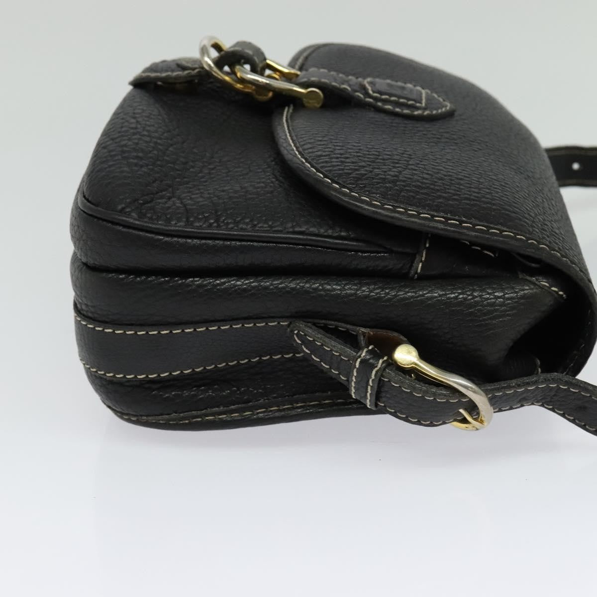 Celine Shoulder Bag Leather, BLACK, LEATHER, Shoulder bag