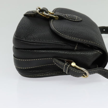 Celine Shoulder Bag Leather, BLACK, LEATHER, Shoulder bag