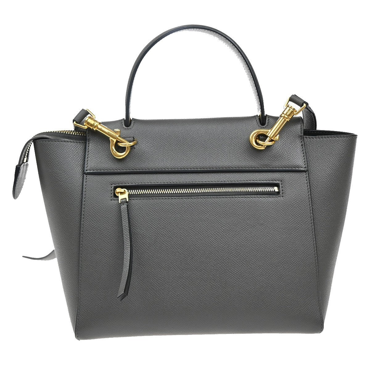 Celine Belt Bag Textured Leather, GRAY, LEATHER, Shoulder bag