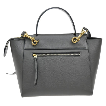 Celine Belt Bag Textured Leather, GRAY, LEATHER, Shoulder bag