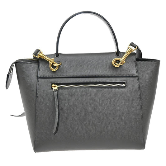Celine Belt Bag Textured Leather, GRAY, LEATHER, Shoulder bag