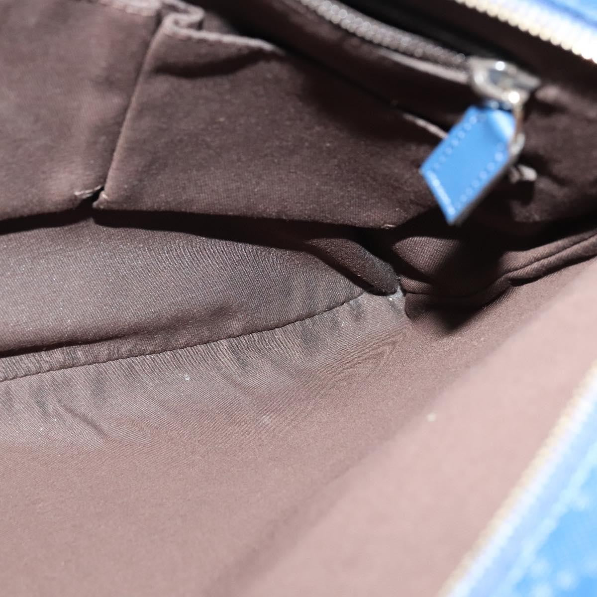 Gucci Zip Top Messenger Bag Diamante Leather, BLUE, LEATHER, Shoulder bag