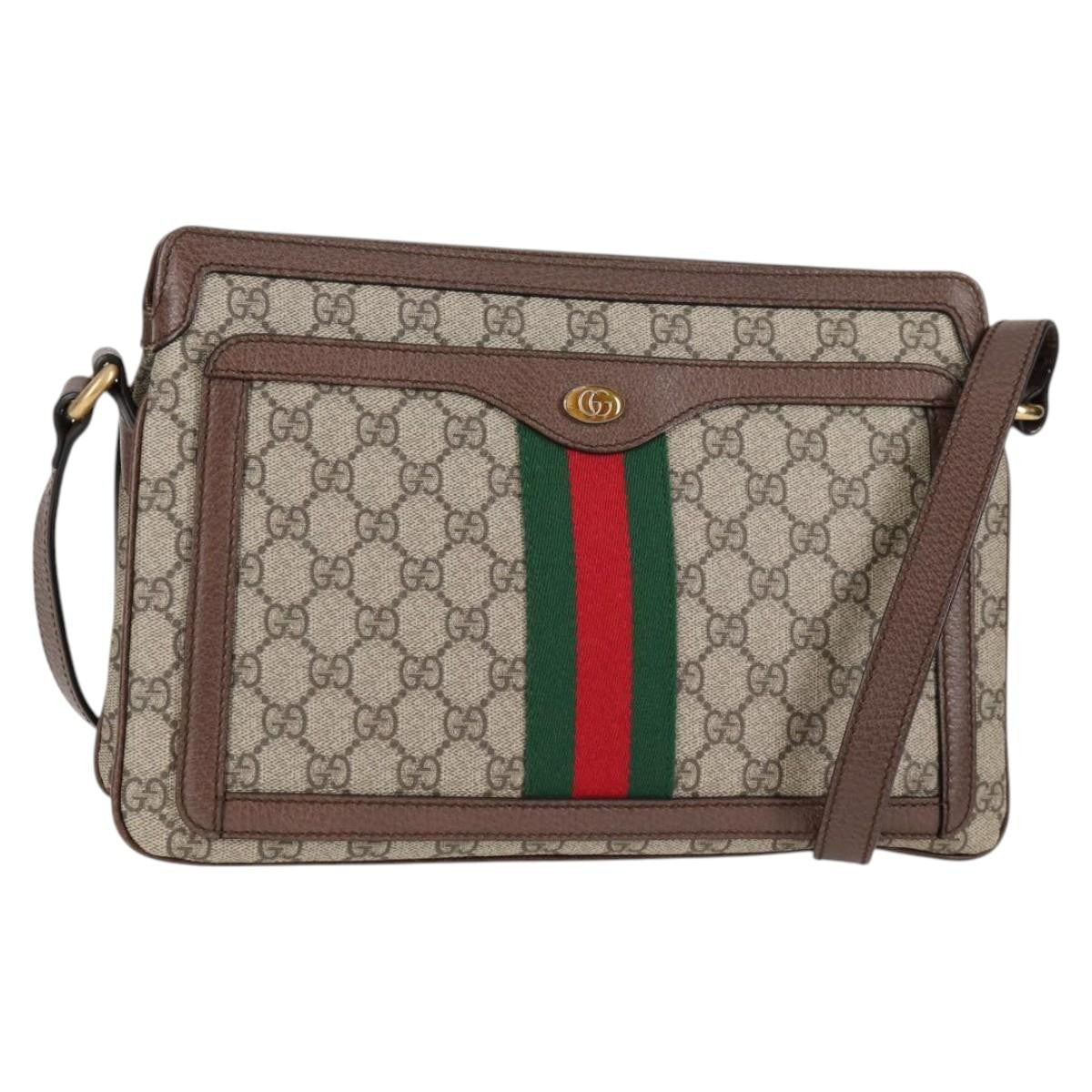 Gucci Ophidia Zip Shoulder Bag GG Coated Canvas, BEIGE, CANVAS, Shoulder bag
