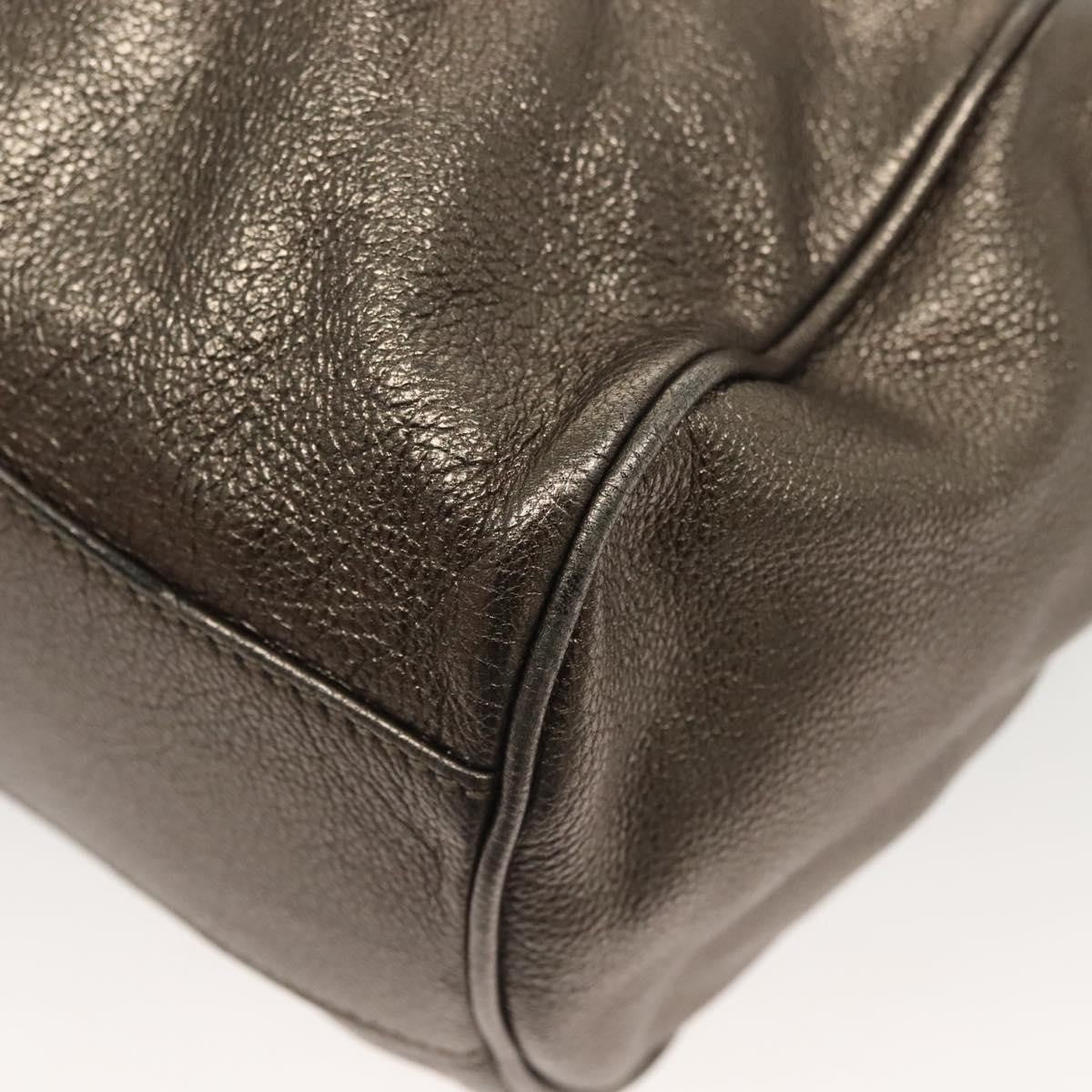 Salvatore Ferragamo Gancini handbag Leather, SILVER, LEATHER, Handbag