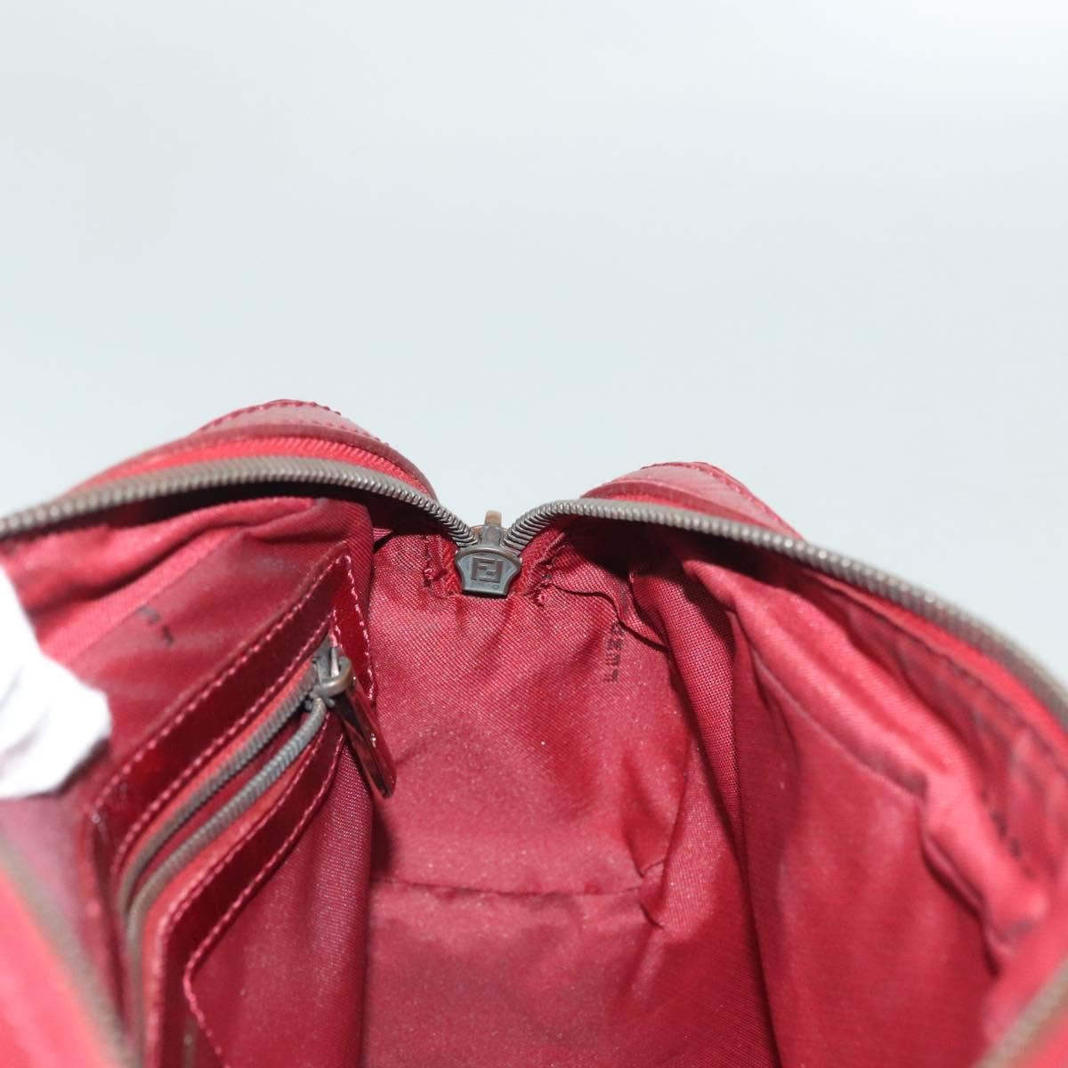 Fendi Bowling Bag Zucchino Canvas, RED, CANVAS, Shoulder bag