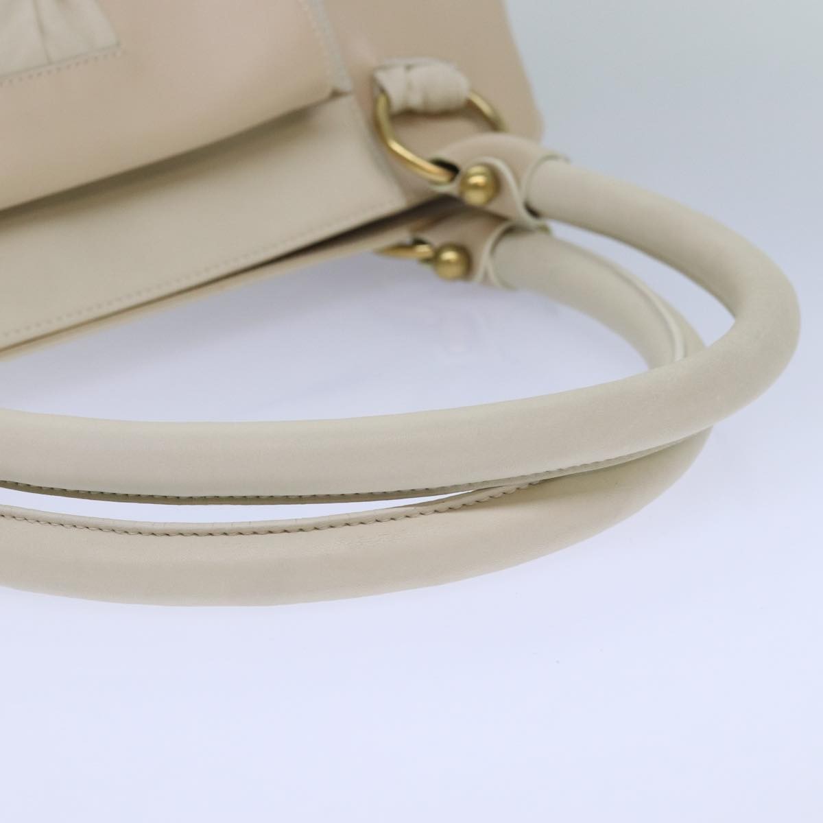 Salvatore Ferragamo Gancini Shoulder Bag Leather, BEIGE, LEATHER, Shoulder bag
