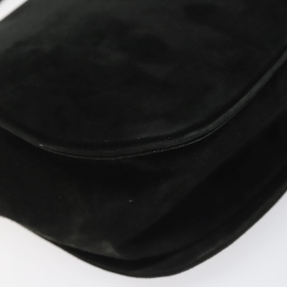 Salvatore Ferragamo Gancini Shoulder Bag Suede, BLACK, SUEDE, Shoulder bag