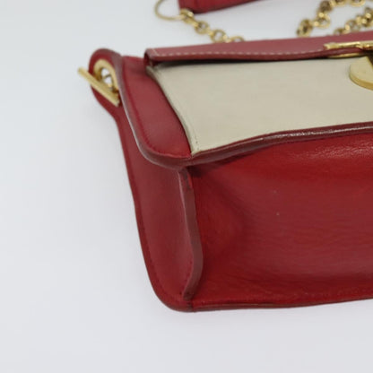 Celine Shoulder Bag Leather, RED, LEATHER, Shoulder bag