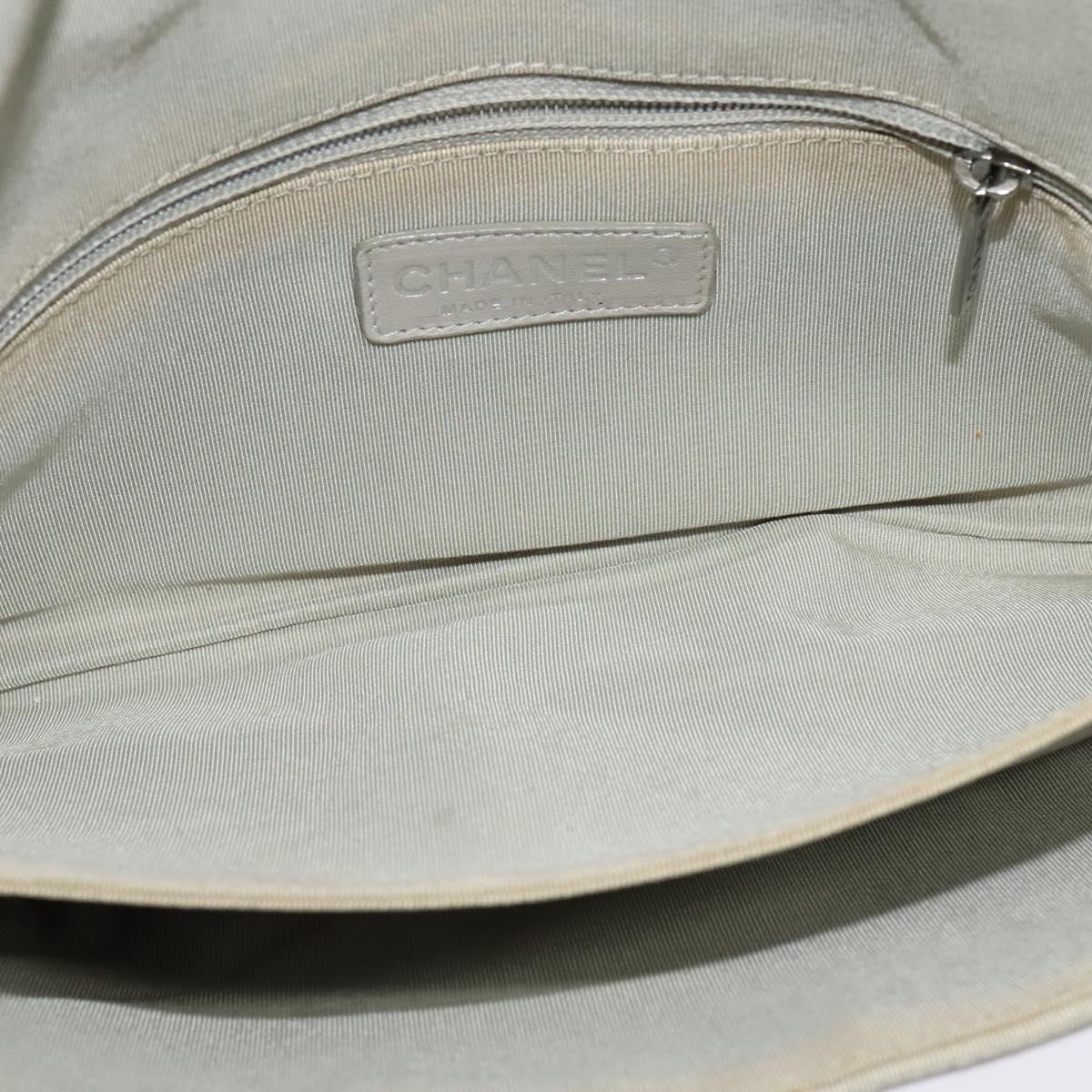 Chanel Mademoiselle Lock Chain Flap Bag Grosgrain, GRAY, NYLON, Handbag