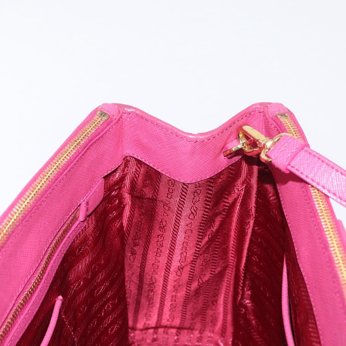 Prada Double Zip Lux Tote Saffiano Leather, PINK, LEATHER, Handbag