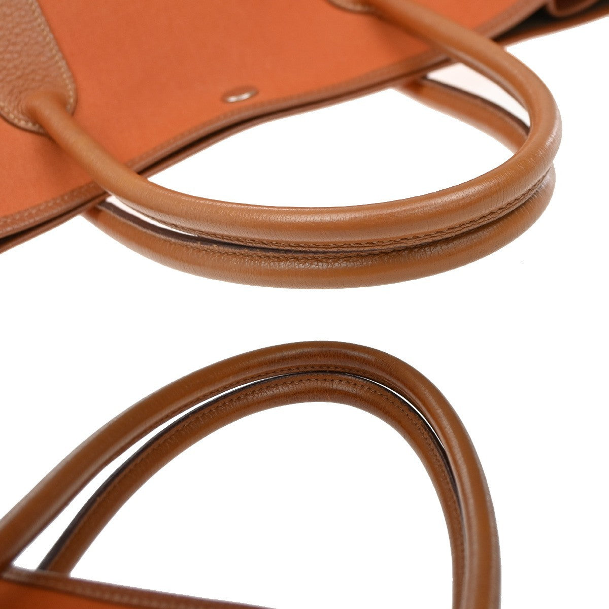 Hermes Garden Party Tote Canvas and Leather, ORANGE, CANVAS, Tote bag