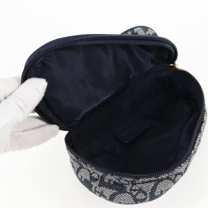 Christian Dior Saddle Zip Pouch Diorissimo Canvas, NAVY, CANVAS, Clutche & pouche