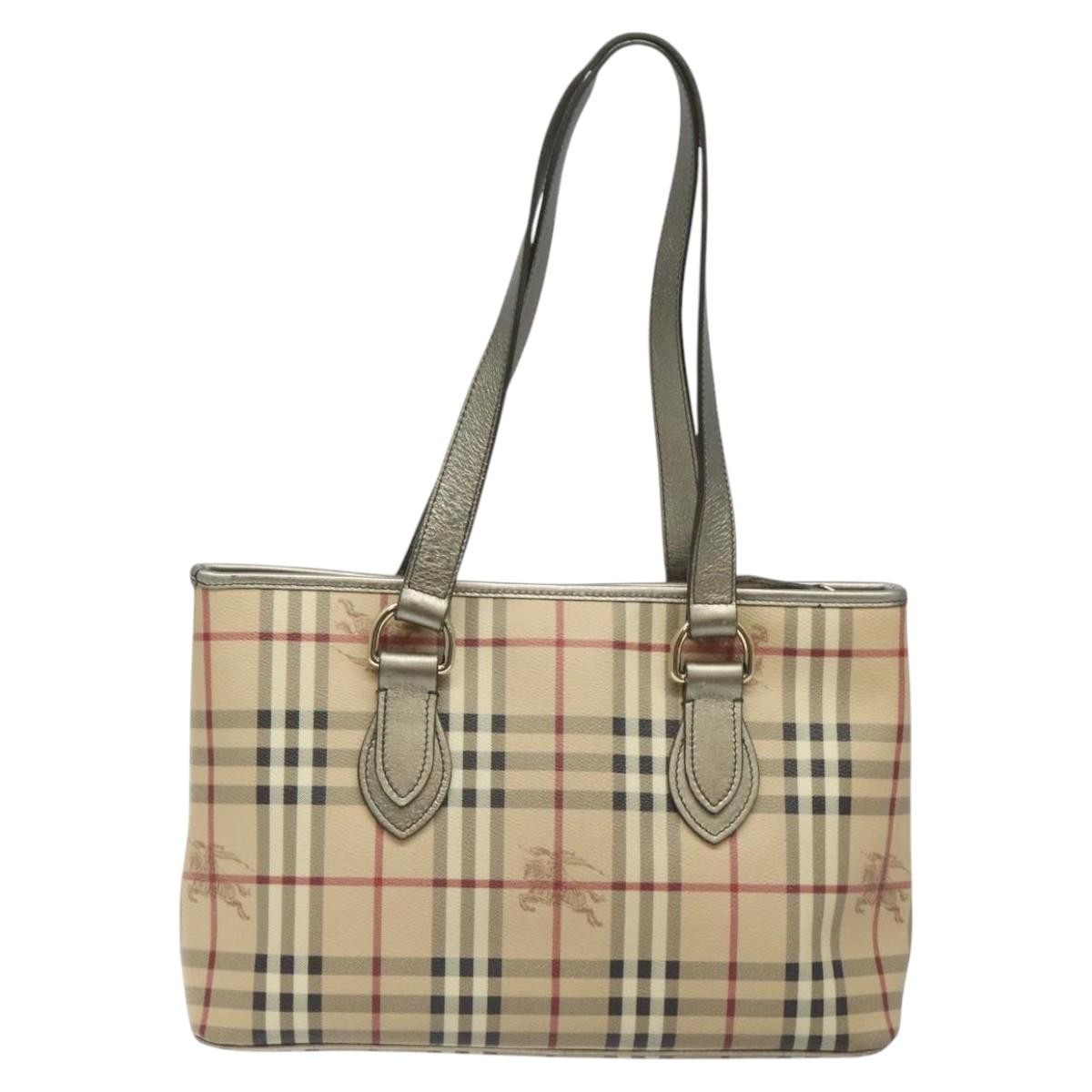 Burberry Regent Tote Haymarket Coated Canvas, BEIGE, PVC, Tote bag