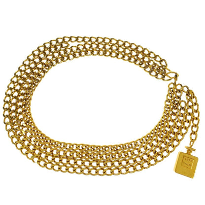 Chanel Vintage Perfume Bottle Charm Chain Belt Metal, GOLD, GOLD_PLATED, Belts