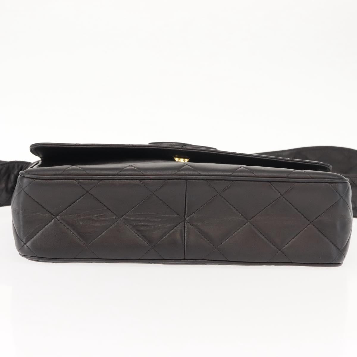 Chanel Vintage CC Square Flap Bag Quilted Lambskin, BROWN, LEATHER, Shoulder bag