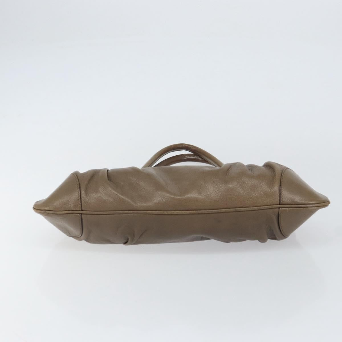 Salvatore Ferragamo Gancini handbag Leather, BROWN, LEATHER, Handbag