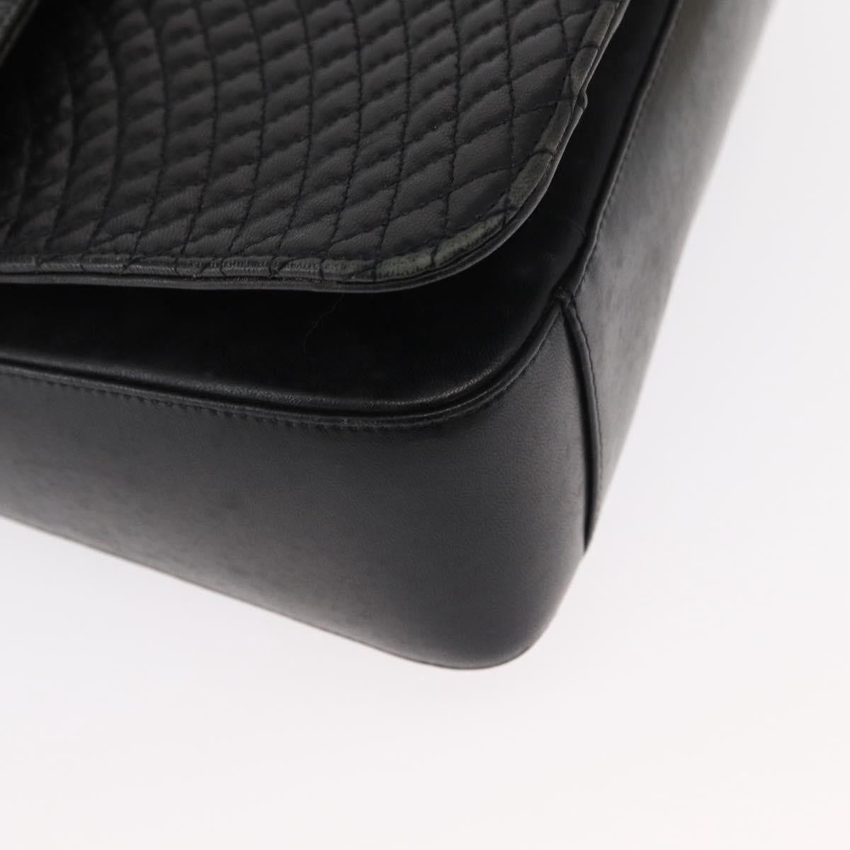 Bally Vintage Handbag Quilted Leather, BLACK, LEATHER, Handbag