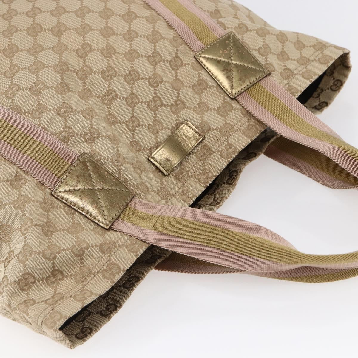 Gucci Original Web Tote GG Canvas, BEIGE, CANVAS, Tote bag