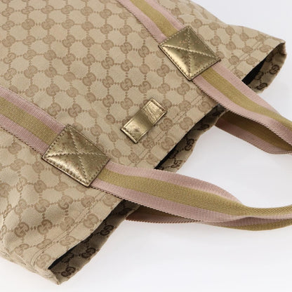 Gucci Original Web Tote GG Canvas, BEIGE, CANVAS, Tote bag