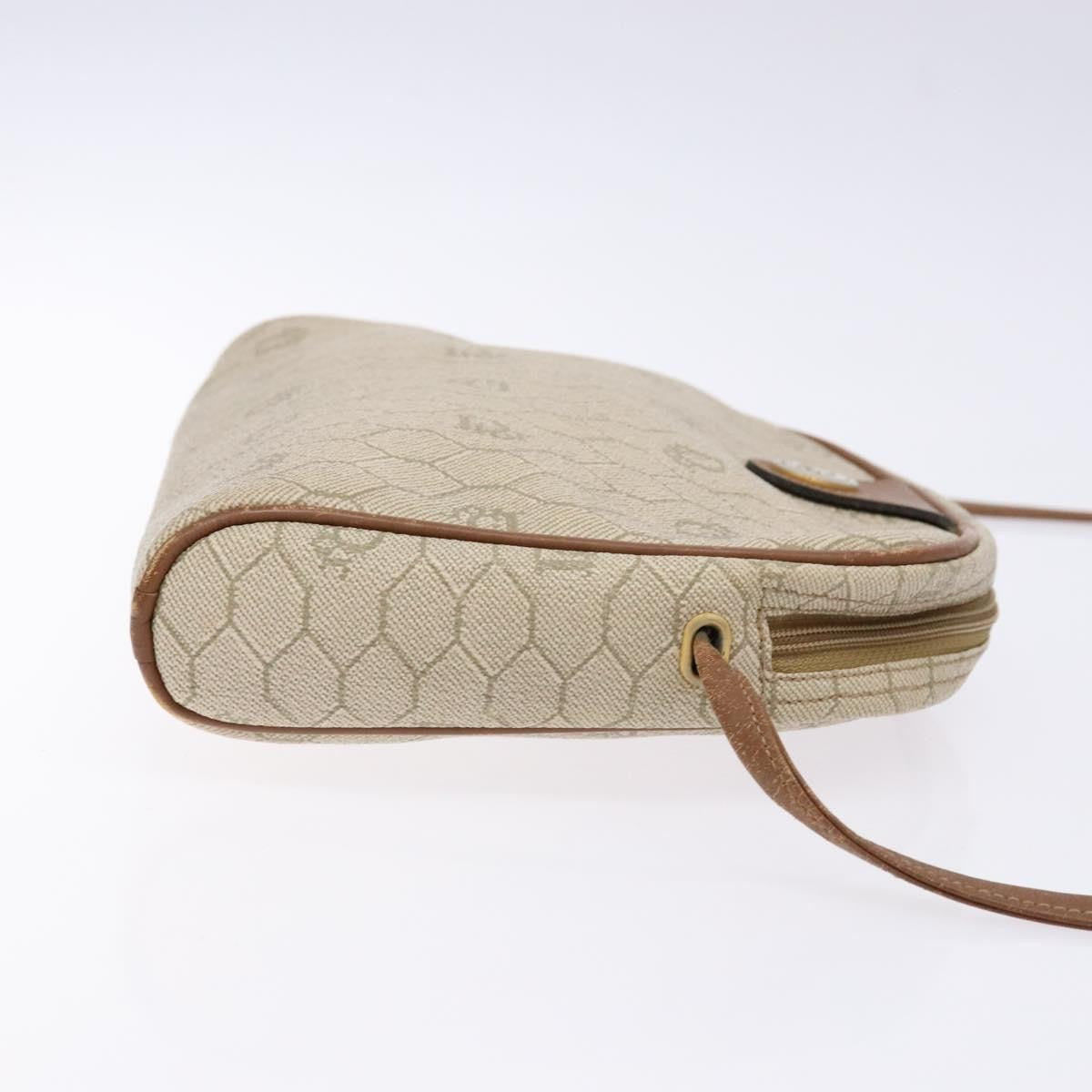 Christian Dior Vintage Honeycomb Shoulder Bag Canvas, BEIGE, CANVAS, Shoulder bag