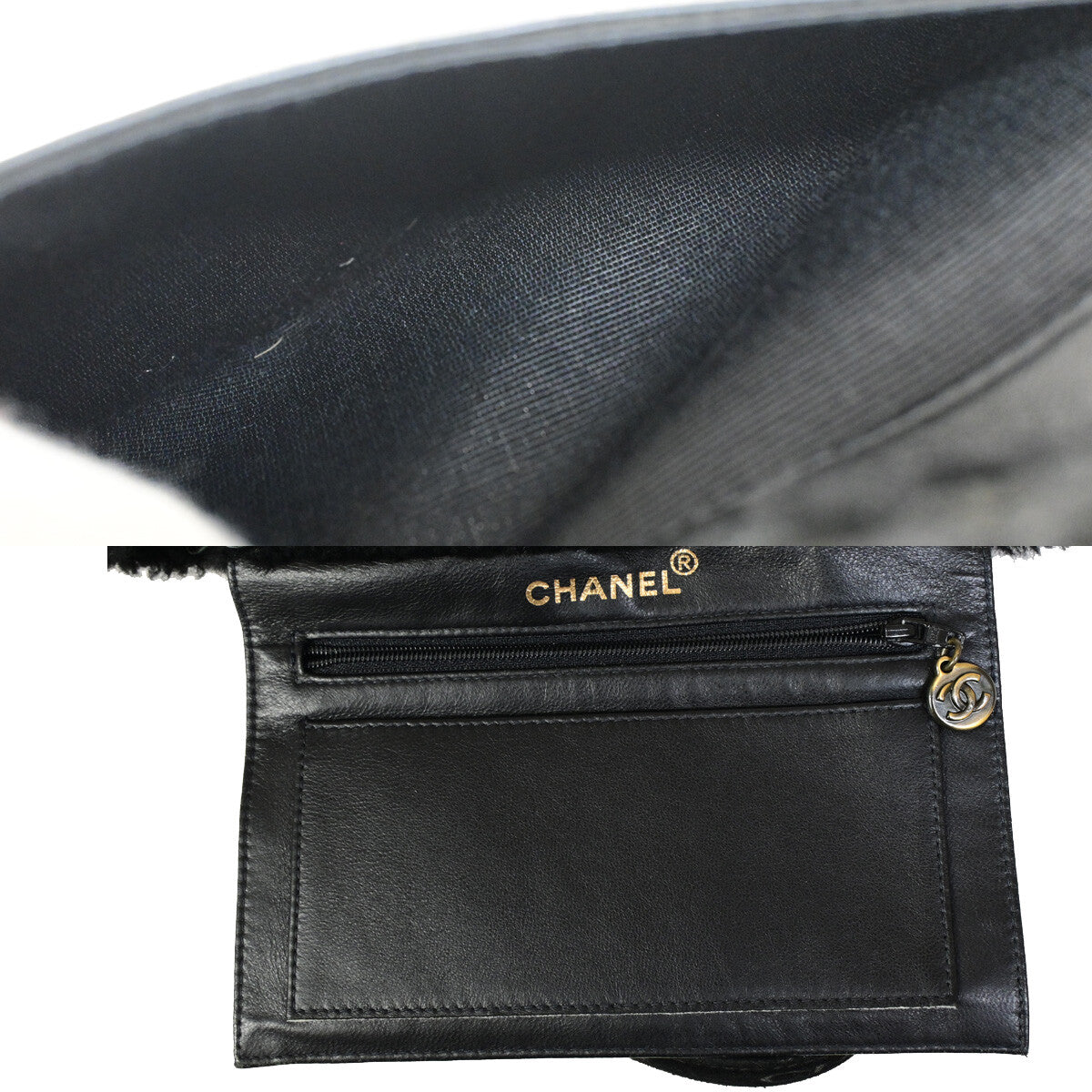 Chanel Fantasy Fur Tote Faux Fur with Leather, BLACK, SUEDE,FUR, Handbag