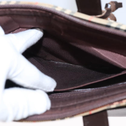 Burberry Nova Handbag Check Pattern, BEIGE, CANVAS, Handbag