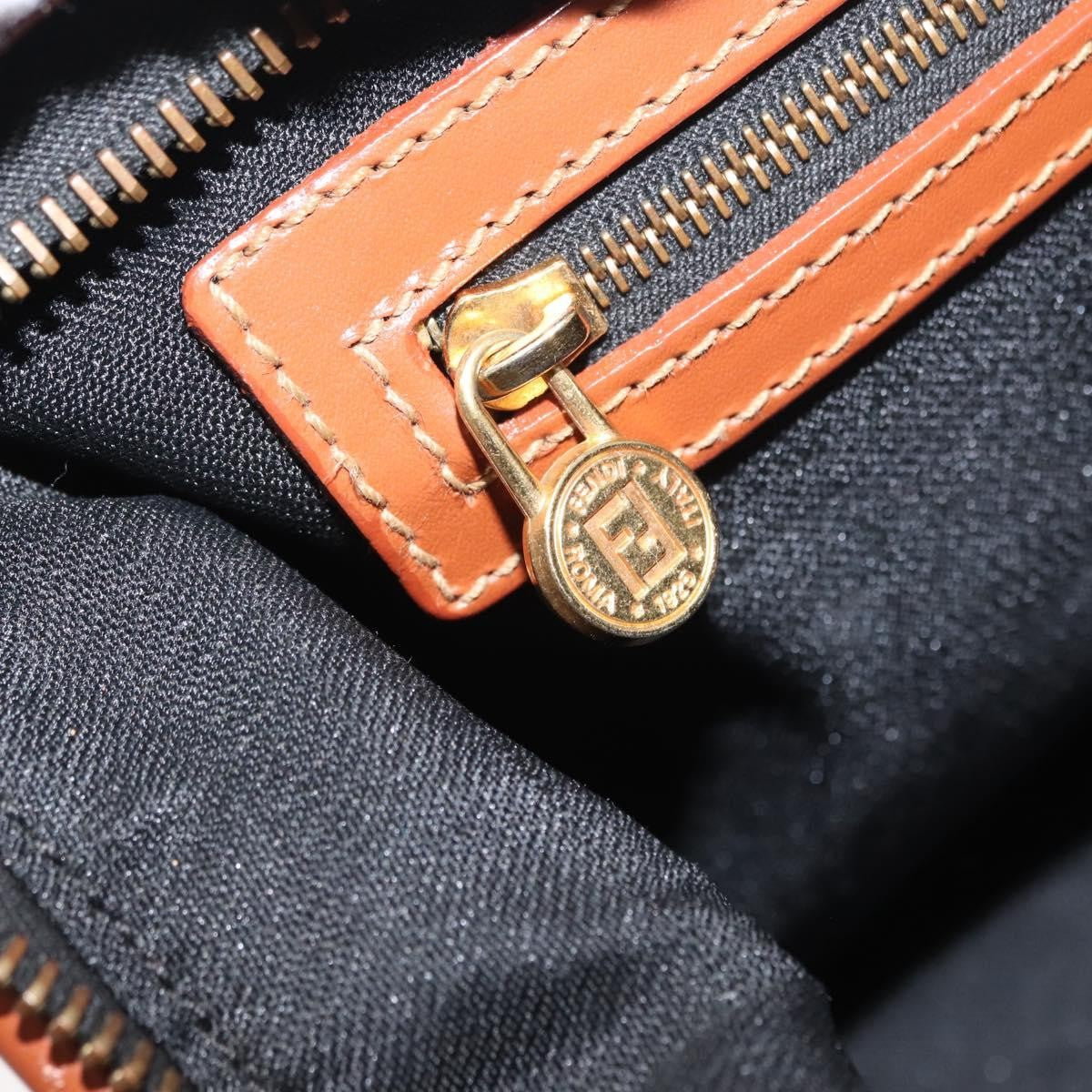 Fendi Vintage Pequin Convertible Boston Bag Coated Canvas, BROWN, CANVAS, Handbag