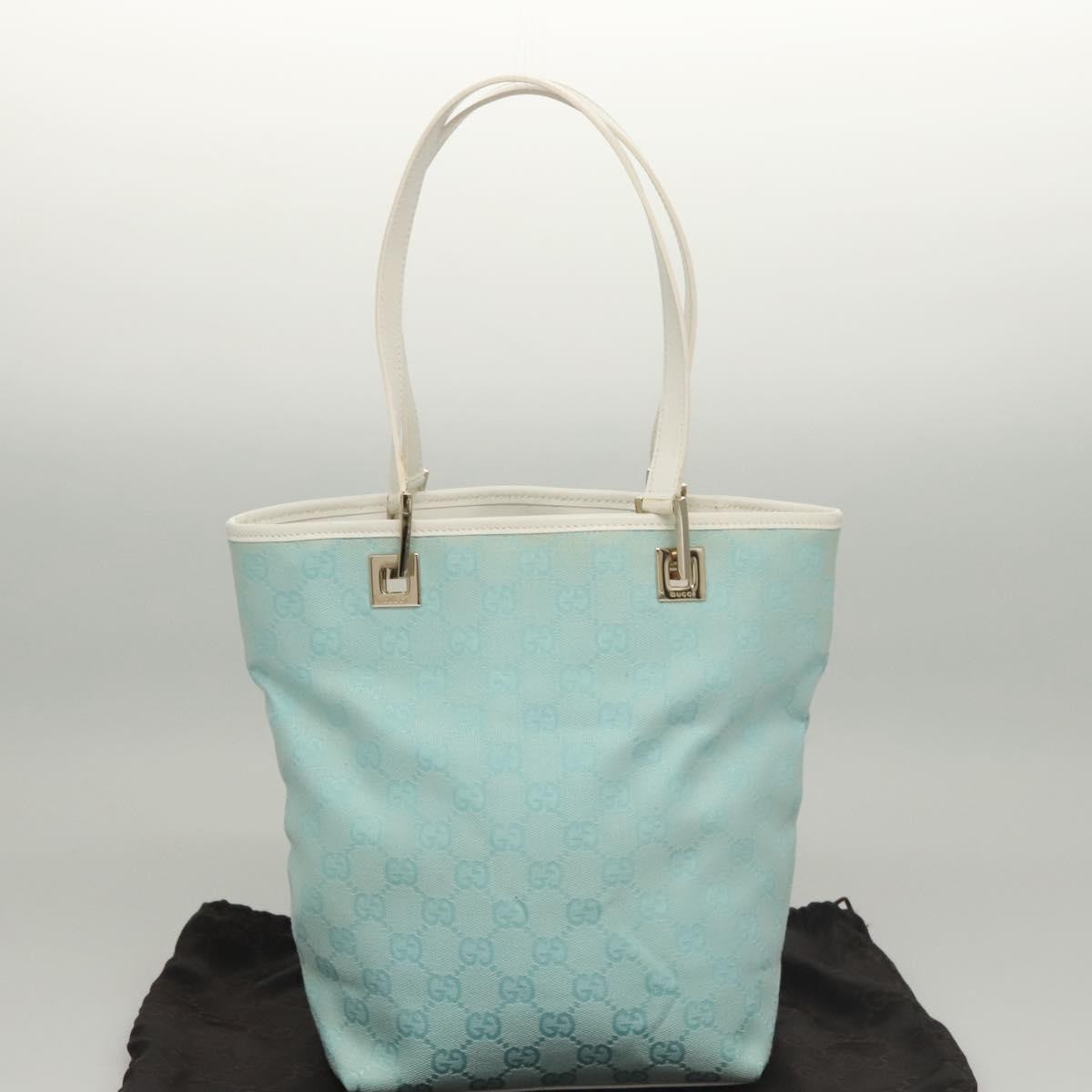 Gucci Vintage Bucket Shopping Tote GG Canvas, BLUE, CANVAS, Tote bag