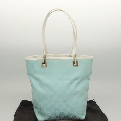 Gucci Vintage Bucket Shopping Tote GG Canvas, BLUE, CANVAS, Tote bag