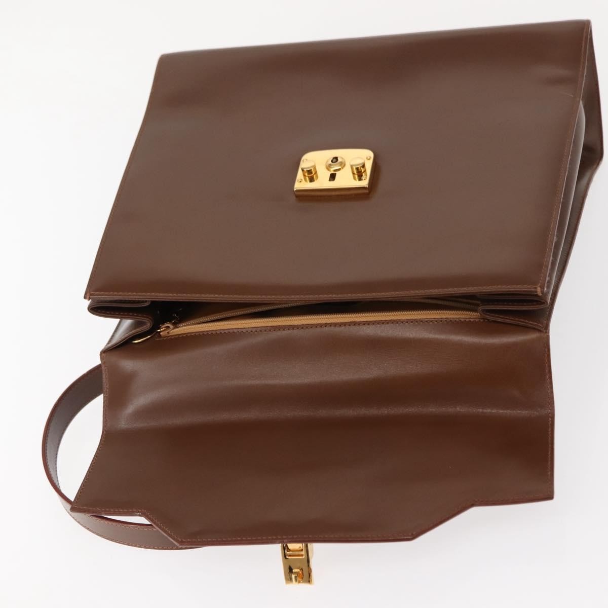 Gucci Vintage Lady Lock Top Handle Bag Leather, BROWN, LEATHER, Handbag