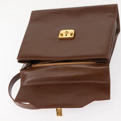 Gucci Vintage Lady Lock Top Handle Bag Leather, BROWN, LEATHER, Handbag