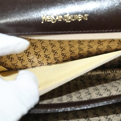 Saint Laurent Vintage Shoulder Bag Leather, BROWN, LEATHER, Shoulder bag