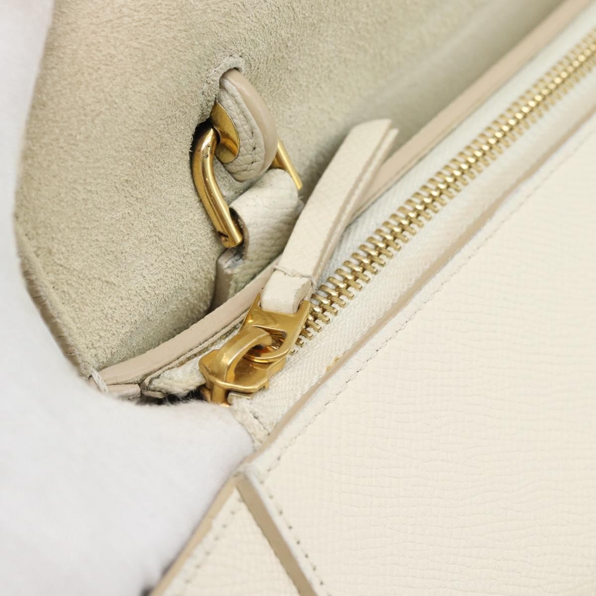 Celine Belt Bag Textured Leather, White, Leather, Handbag