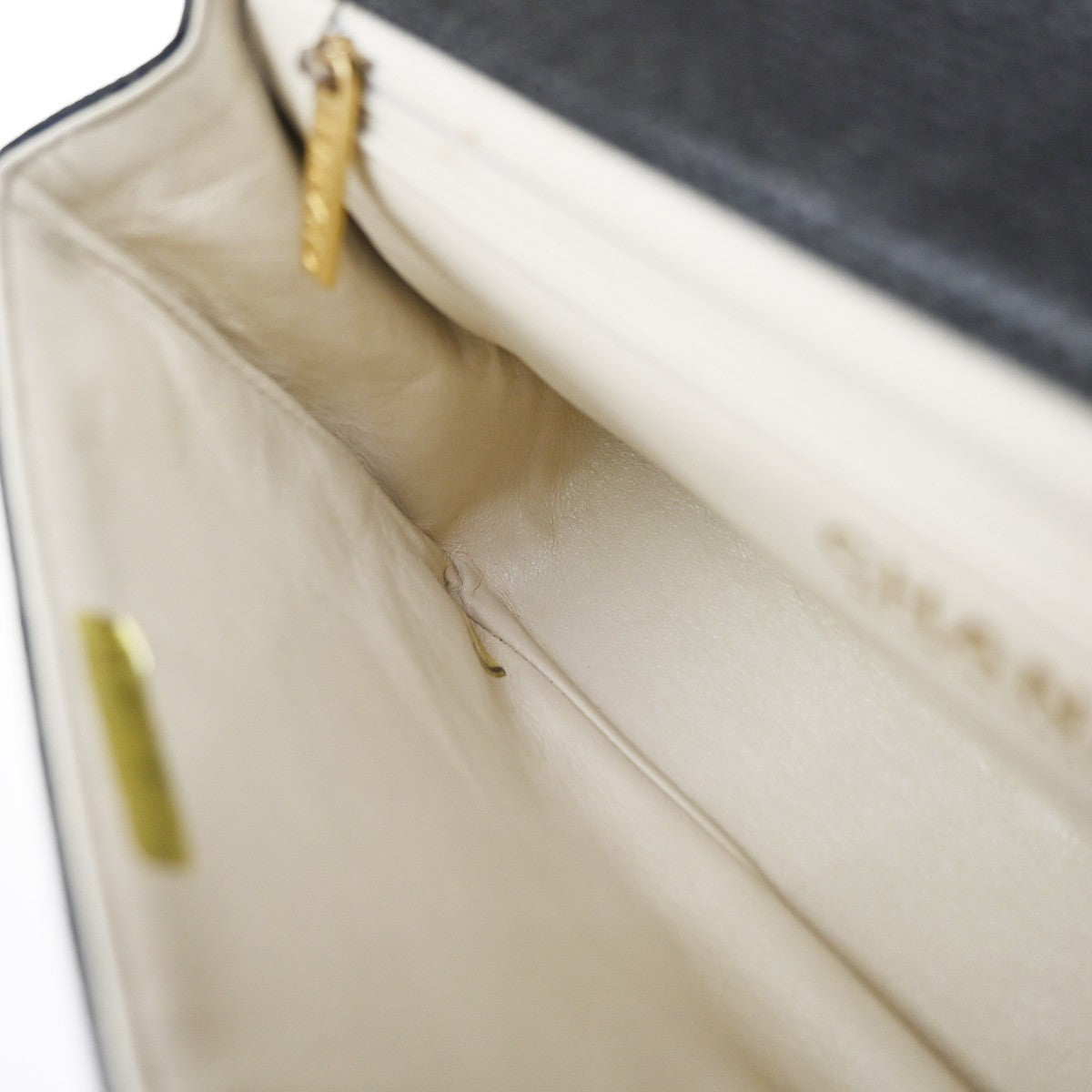 Chanel Flap shoulder Bag Leather, BLACK, LEATHER, Shoulder bag