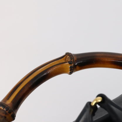 Gucci Vintage Bamboo Backpack Leather, NAVY, LEATHER, Backpack