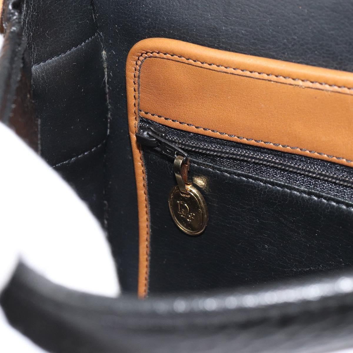 Christian Dior Flap Shoulder Bag Leather, BLACK, LEATHER, Shoulder bag